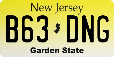 NJ license plate B63DNG