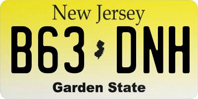NJ license plate B63DNH