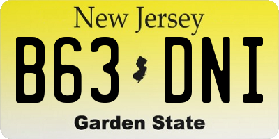 NJ license plate B63DNI