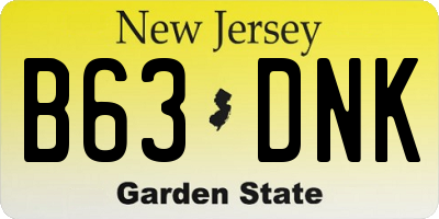 NJ license plate B63DNK