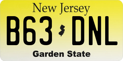 NJ license plate B63DNL