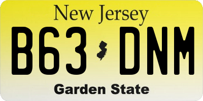 NJ license plate B63DNM