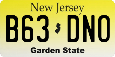 NJ license plate B63DNO