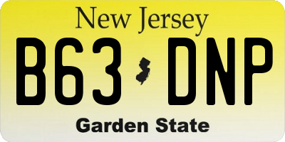 NJ license plate B63DNP