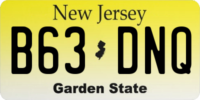 NJ license plate B63DNQ