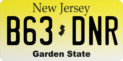 NJ license plate B63DNR
