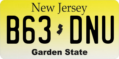 NJ license plate B63DNU