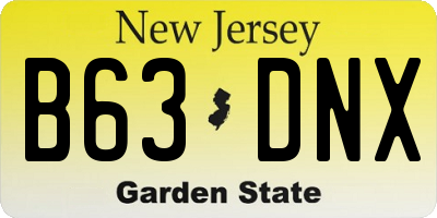 NJ license plate B63DNX