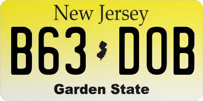 NJ license plate B63DOB