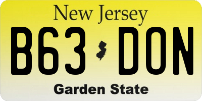 NJ license plate B63DON