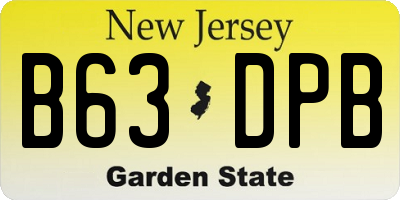 NJ license plate B63DPB