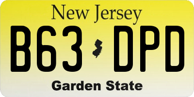 NJ license plate B63DPD