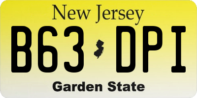 NJ license plate B63DPI