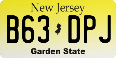 NJ license plate B63DPJ