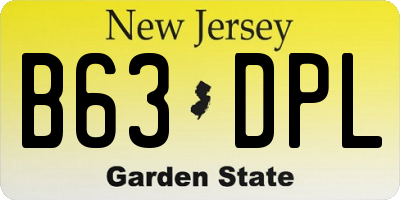 NJ license plate B63DPL