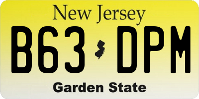 NJ license plate B63DPM