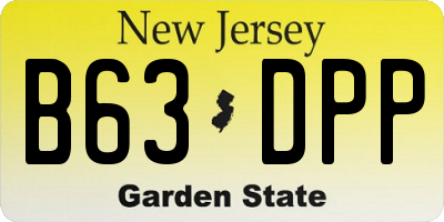 NJ license plate B63DPP