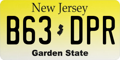 NJ license plate B63DPR