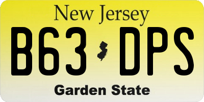 NJ license plate B63DPS