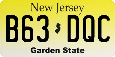 NJ license plate B63DQC
