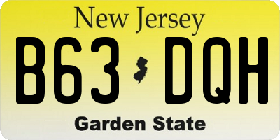 NJ license plate B63DQH