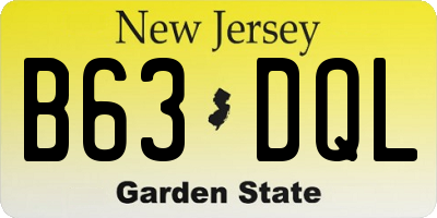 NJ license plate B63DQL
