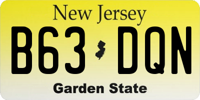 NJ license plate B63DQN