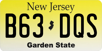 NJ license plate B63DQS