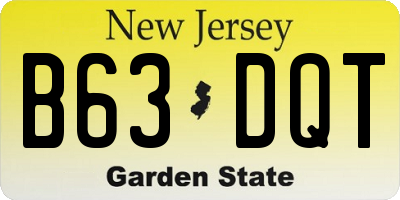 NJ license plate B63DQT