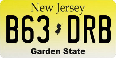 NJ license plate B63DRB