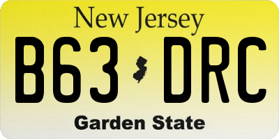 NJ license plate B63DRC