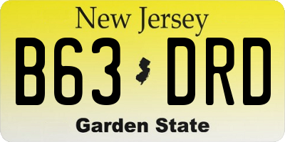 NJ license plate B63DRD