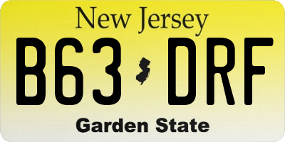 NJ license plate B63DRF