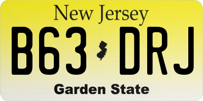 NJ license plate B63DRJ