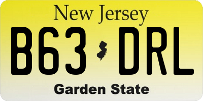NJ license plate B63DRL