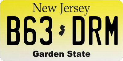 NJ license plate B63DRM