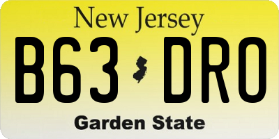 NJ license plate B63DRO
