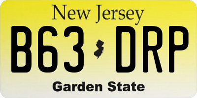 NJ license plate B63DRP
