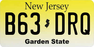NJ license plate B63DRQ