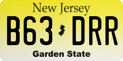 NJ license plate B63DRR
