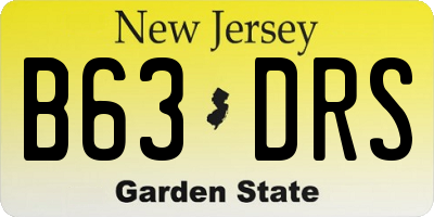 NJ license plate B63DRS