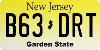 NJ license plate B63DRT