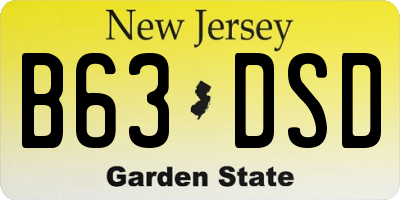 NJ license plate B63DSD
