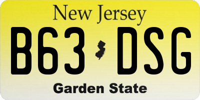 NJ license plate B63DSG