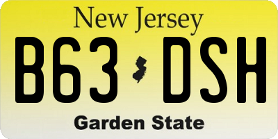 NJ license plate B63DSH