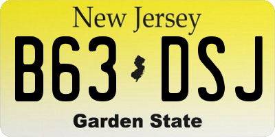 NJ license plate B63DSJ