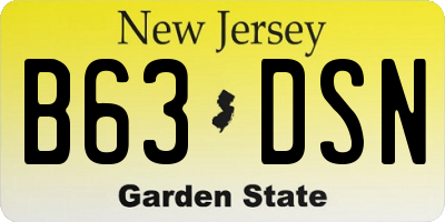 NJ license plate B63DSN
