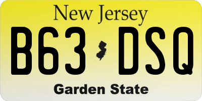 NJ license plate B63DSQ