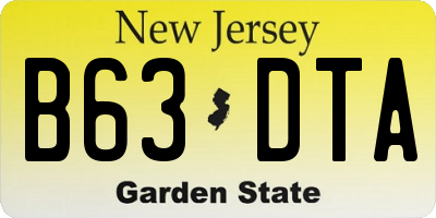 NJ license plate B63DTA