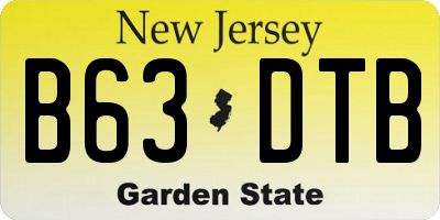NJ license plate B63DTB